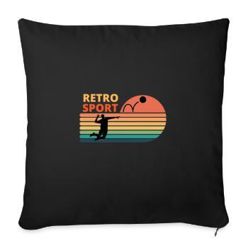 Sport Ballsport sporty vintage retro - Sofa pillowcase 17,3'' x 17,3'' (45 x 45 cm) - black - Front