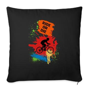 BMX love. Cycling BMX or the extreme sport - Sofa pillowcase 17,3'' x 17,3'' (45 x 45 cm) - black - Front