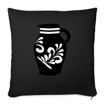 Bembel #100 %Hessisch #FrankfurtLiebe - Housse de coussin décorative 45 x 45 cm - noir - Devant