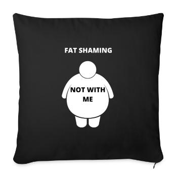 Je n’ai pas honte FAT Drôle de dicton effronté - Housse de coussin décorative 45 x 45 cm - noir - Devant