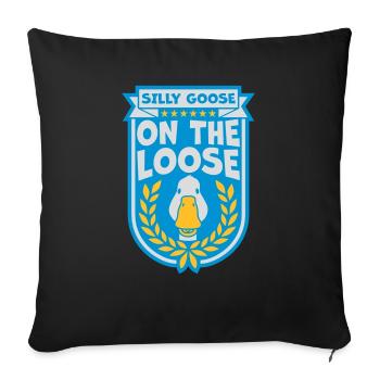 goose on the loose - Sofa pillowcase 17,3'' x 17,3'' (45 x 45 cm) - black - Front