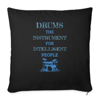 Drums Instrument For Intelligent People Retro Sky - Sofa pillowcase 17,3'' x 17,3'' (45 x 45 cm) - black - Front