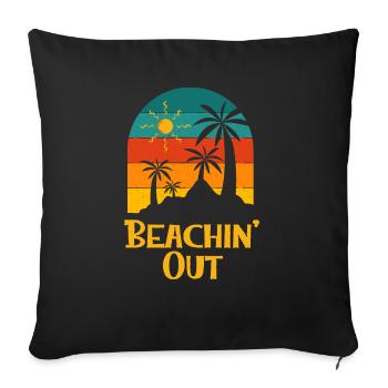 Beachin' Out Beach Couples Ocean Lovers Drôle - Housse de coussin décorative 45 x 45 cm - noir - Devant
