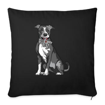 American Staffordshire Bull Terrier Staffy Dog - Housse de coussin décorative 45 x 45 cm - noir - Devant
