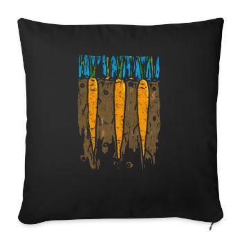 Carottes - Housse de coussin décorative 45 x 45 cm - noir - Devant