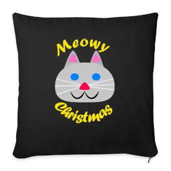 Meowy Christmas (fröhliche Weihnachten) - Sofa pillowcase 17,3'' x 17,3'' (45 x 45 cm) - black - Front