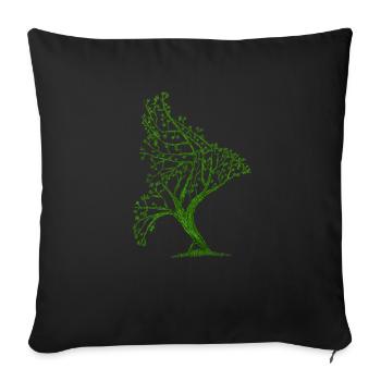 Forme d’oiseau d’arbre - Housse de coussin décorative 45 x 45 cm - noir - Devant