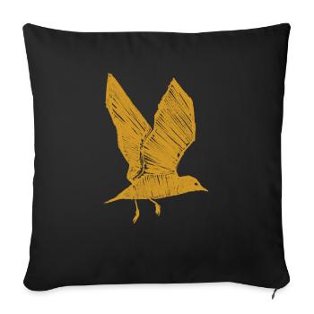 Mouette dorée - Housse de coussin décorative 45 x 45 cm - noir - Devant