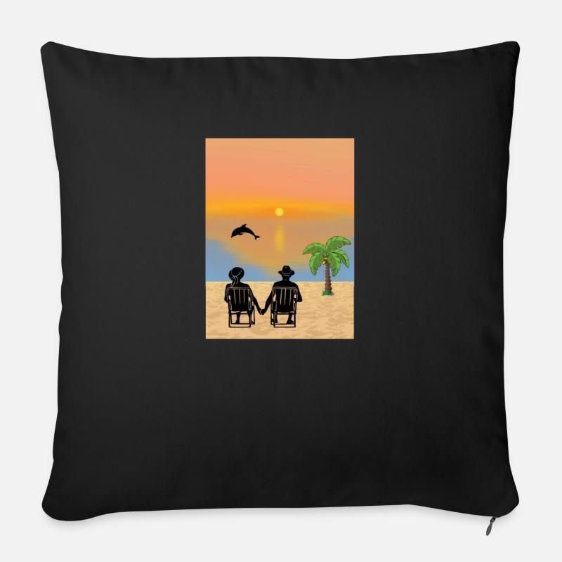Urlaub - Sofakissenbezug 45 x 45 cm - Schwarz