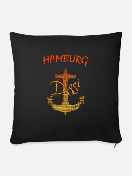 Hamburg - Sofakissenbezug 45 x 45 cm - Schwarz