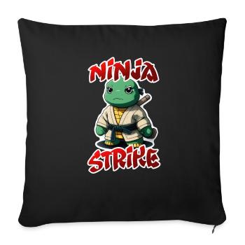 Ninja strike turtle fighter dans le style gi manga - Housse de coussin décorative 45 x 45 cm - noir - Devant