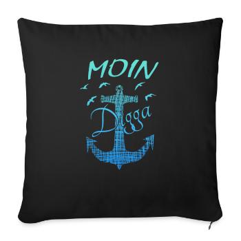 Moin Moin - Sofakissenbezug 45 x 45 cm - Schwarz - Vorne