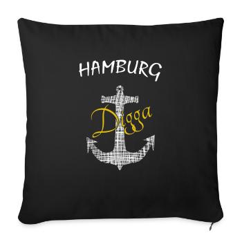 Anker Hamburg Digga - Sofakissenbezug 45 x 45 cm - Schwarz - Vorne