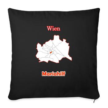 Bezirke Mariahilf Karte mit Wien Stadtkarte - Sofakissenbezug 45 x 45 cm - Schwarz - Vorne
