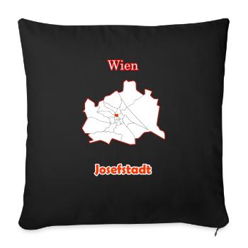 Bezirke Josefstadt Karte mit Wien Stadtkarte - Sofakissenbezug 45 x 45 cm - Schwarz - Vorne