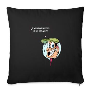 Je ne suis pas sarcastique - Housse de coussin décorative 45 x 45 cm - noir - Devant