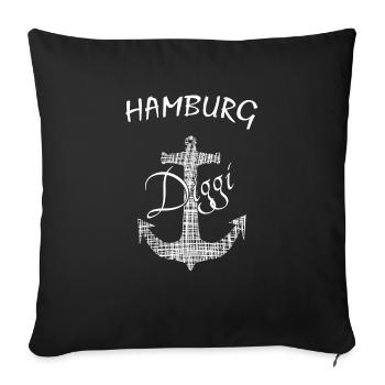 Hamburg - Sofakissenbezug 45 x 45 cm - Schwarz - Vorne