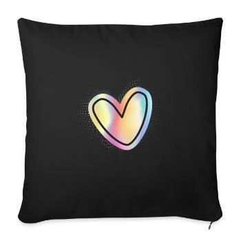 Heart - Sofa pillowcase 17,3'' x 17,3'' (45 x 45 cm) - black - Front