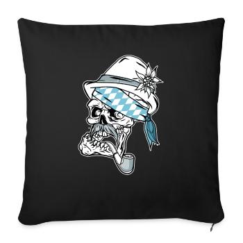 Bavarian Skull // Illustration - Sofa pillowcase 17,3'' x 17,3'' (45 x 45 cm) - black - Front