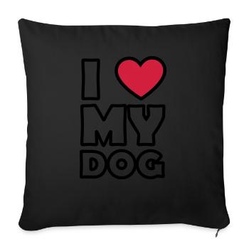 Hund Dog - Sofa pillowcase 17,3'' x 17,3'' (45 x 45 cm) - black - Front