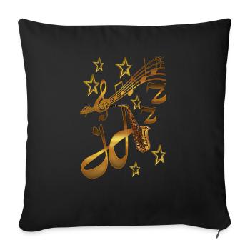 My Jazz My music - Sofa pillowcase 17,3'' x 17,3'' (45 x 45 cm) - black - Front