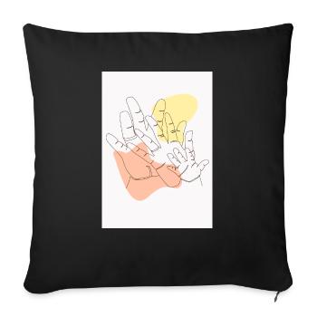 Family Newborn Baby - Sofa pillowcase 17,3'' x 17,3'' (45 x 45 cm) - black - Front