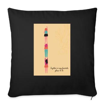Together is my favorite place to be - Sofa pillowcase 17,3'' x 17,3'' (45 x 45 cm) - black - Front
