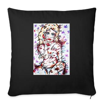 Telephone Girl - Sofa pillowcase 17,3'' x 17,3'' (45 x 45 cm) - black - Front