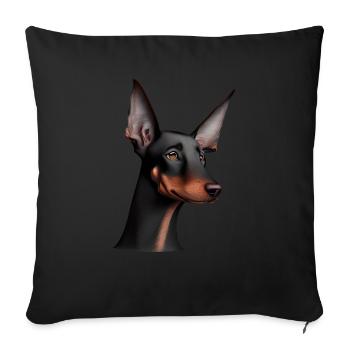 Doberman dresseur chien Doberman Doberman chiot - Housse de coussin décorative 45 x 45 cm - noir - Devant