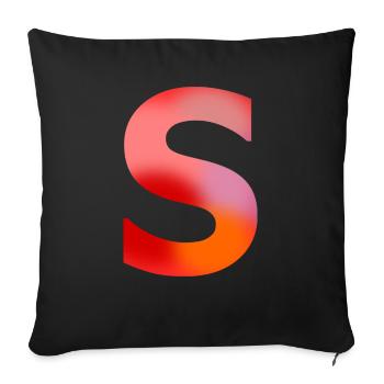 Lettre S - Housse de coussin décorative 45 x 45 cm - noir - Devant