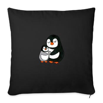 Pinguin United - Sofakissenbezug 45 x 45 cm - Schwarz - Vorne