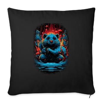 jokes bobr beavers bever beaver dam canadian - Sofa pillowcase 17,3'' x 17,3'' (45 x 45 cm) - black - Front