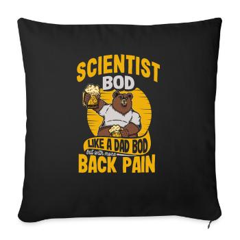 Scientifique Bod Like A Dad Bod Drôle de physique - Housse de coussin décorative 45 x 45 cm - noir - Devant