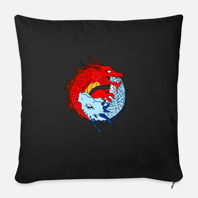 YIN YANG DRAGON - Housse de coussin décorative 45 x 45 cm - noir