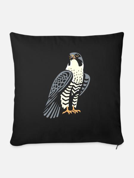 Wanderfalke Falke Falknerei Greifvogel - Sofakissenbezug 45 x 45 cm - Schwarz