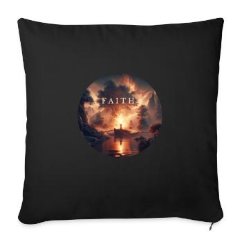 faith church religion - Sofa pillowcase 17,3'' x 17,3'' (45 x 45 cm) - black - Front