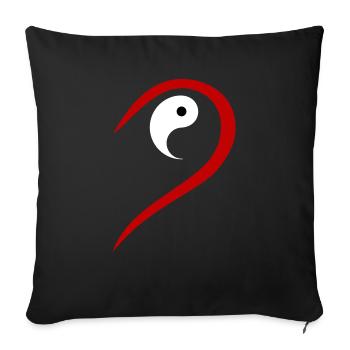Half Heart Yang cherche un partenaire Yin pour la Saint-Valentin - Housse de coussin décorative 45 x 45 cm - noir - Devant