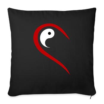 Half Heart Yang cherche un partenaire Yin pour la Saint-Valentin - Housse de coussin décorative 45 x 45 cm - noir - Devant