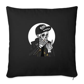 Bis zum letzten Atemzug. Smoke Skull - Sofakissenbezug 45 x 45 cm - Schwarz - Vorne