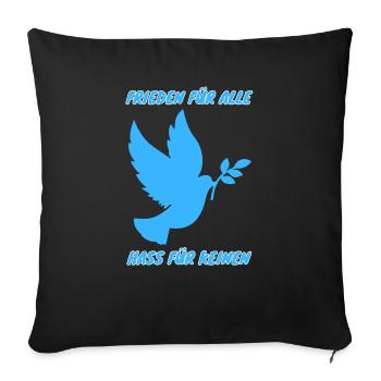 Demo Peace for All Hate for No 4 - Sofa pillowcase 17,3'' x 17,3'' (45 x 45 cm) - black - Front