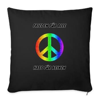 Demo Peace for All Hate for No 3 Anti AFD - Sofa pillowcase 17,3'' x 17,3'' (45 x 45 cm) - black - Front