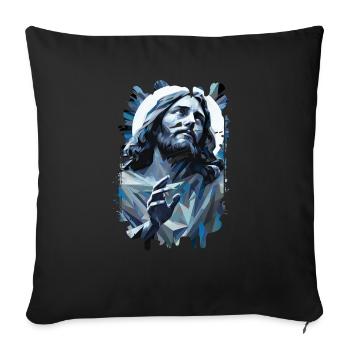 jesus bible christian religion christian cross christian - Sofa pillowcase 17,3'' x 17,3'' (45 x 45 cm) - black - Front