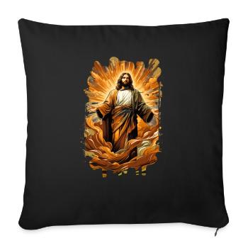 jesus bible christian religion christian cross christian - Sofa pillowcase 17,3'' x 17,3'' (45 x 45 cm) - black - Front