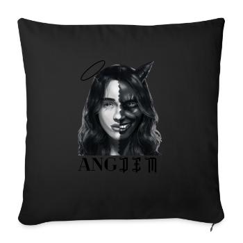 AngDem - Housse de coussin décorative 45 x 45 cm - noir - Devant