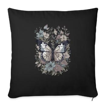 Butterfly insect butterfly nature summer colorful art - Sofa pillowcase 17,3'' x 17,3'' (45 x 45 cm) - black - Front