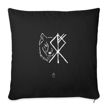 Loup Viking - Fantôme - Housse de coussin décorative 45 x 45 cm - noir - Devant