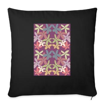 Motif de fleurs harmonieuses - Housse de coussin décorative 45 x 45 cm - noir - Devant