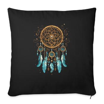 Dream Catcher Esoteric Spirituality Dream Catcher - Sofa pillowcase 17,3'' x 17,3'' (45 x 45 cm) - black - Front