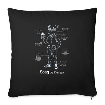 Stag Blueprint design - Sofa pillowcase 17,3'' x 17,3'' (45 x 45 cm) - black - Front