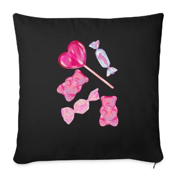 Süßigkeiten Candy - Housse de coussin décorative 45 x 45 cm - noir - Devant